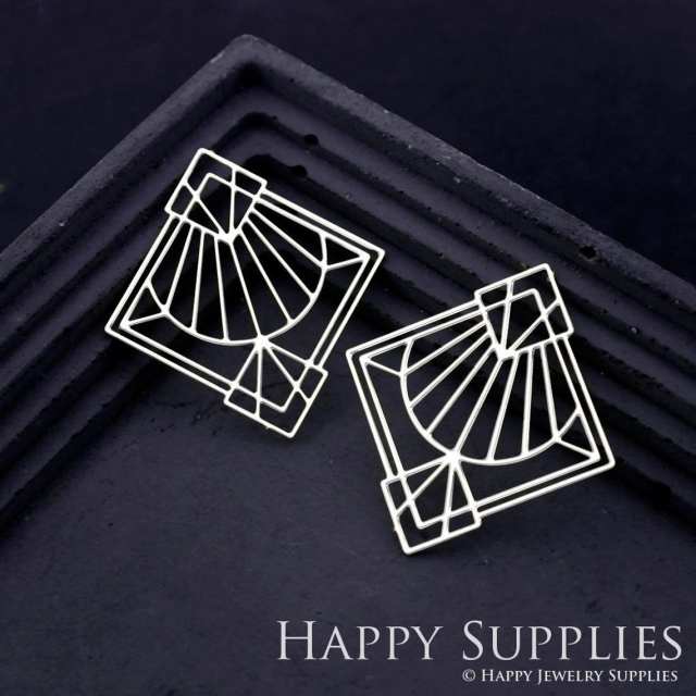 Stainless Steel Jewelry Charms, Square Stainless Steel Earring Charms, Stainless Steel Silver Jewelry Pendants, Stainless Steel Silver Jewelry Findings, Stainless Steel Pendants Jewelry Wholesale (SSD1781)