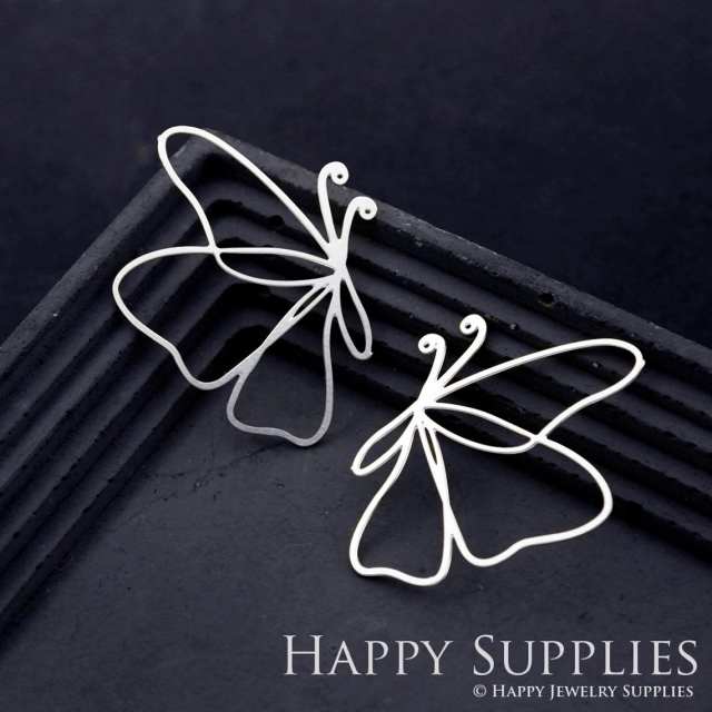 Stainless Steel Jewelry Charms, Butterfly Stainless Steel Earring Charms, Stainless Steel Silver Jewelry Pendants, Stainless Steel Silver Jewelry Findings, Stainless Steel Pendants Jewelry Wholesale (SSD1802)