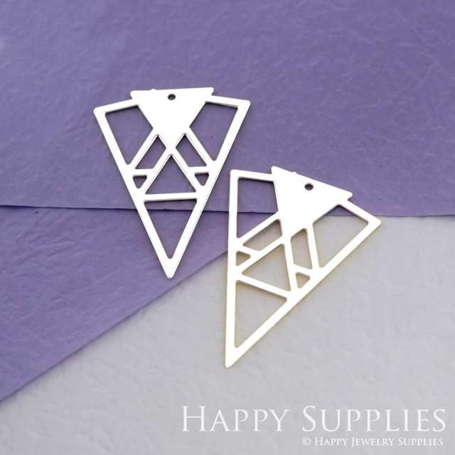 Stainless Steel Jewelry Charms, Geometric Triangle Stainless Steel Earring Charms, Stainless Steel Silver Jewelry Pendants, Stainless Steel Silver Jewelry Findings, Stainless Steel Pendants Jewelry Wholesale (SSD1845)