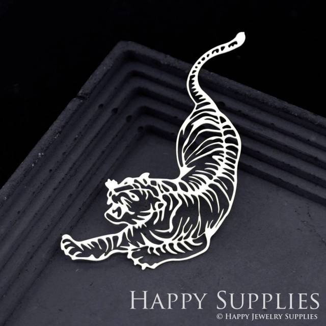 Stainless Steel Jewelry Charms, Tiger Stainless Steel Earring Charms, Stainless Steel Silver Jewelry Pendants, Stainless Steel Silver Jewelry Findings, Stainless Steel Pendants Jewelry Wholesale (SSD1901)