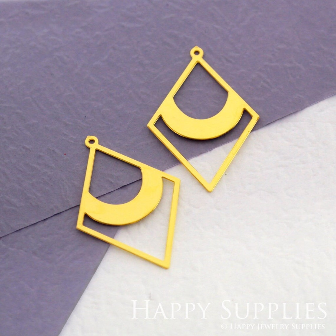 Brass Jewelry Charms, Geometric  Raw Brass Earring Charms, Brass Jewelry Pendants, Raw Brass Jewelry Findings, Brass Pendants Jewelry Wholesale (RD1852)