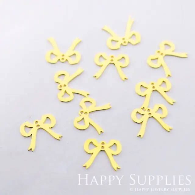 Brass Jewelry Charms, Bowknot  Raw Brass Earring Charms, Brass Jewelry Pendants, Raw Brass Jewelry Findings, Brass Pendants Jewelry Wholesale (RD1835)