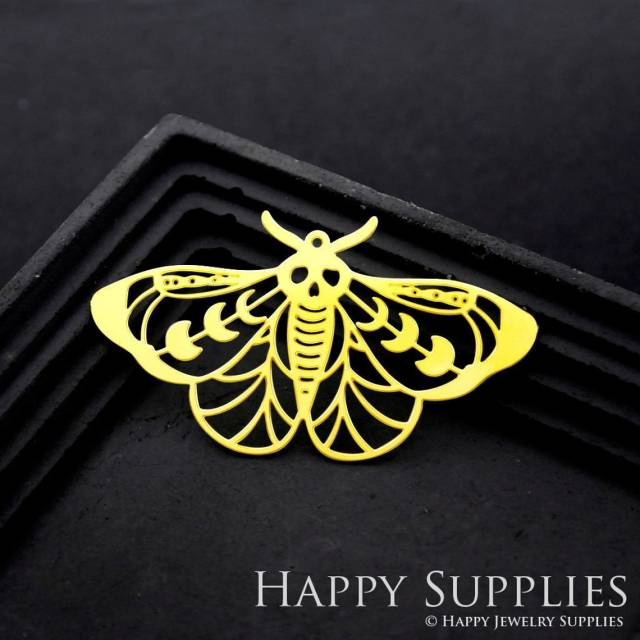 Brass Jewelry Charms, Moth Raw Brass Earring Charms, Brass Jewelry Pendants, Raw Brass Jewelry Findings, Brass Pendants Jewelry Wholesale (RD1819)