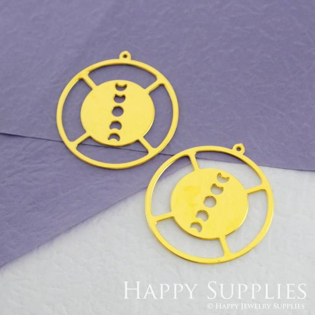 Brass Jewelry Charms, Circle  Raw Brass Earring Charms, Brass Jewelry Pendants, Raw Brass Jewelry Findings, Brass Pendants Jewelry Wholesale (RD1851)