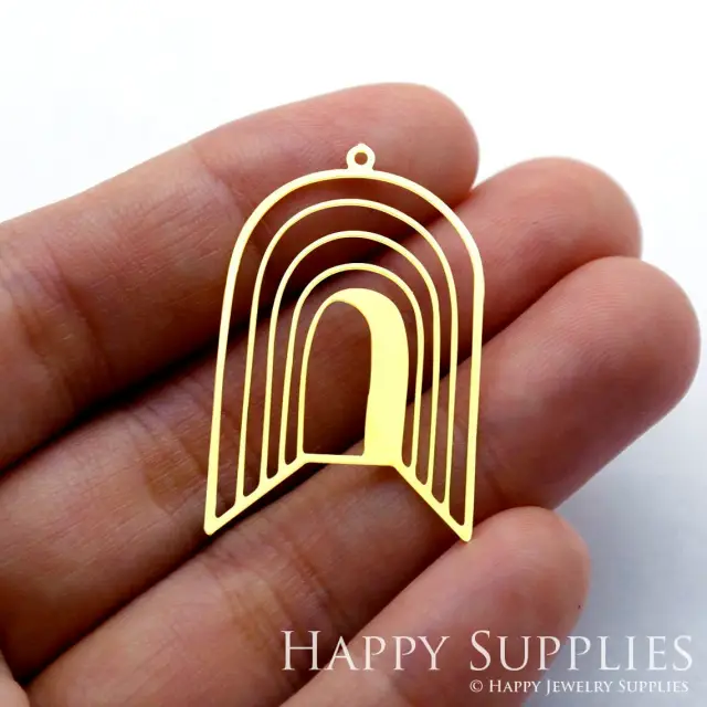 Brass Jewelry Charms, Semicircle Raw Brass Earring Charms, Brass Jewelry Pendants, Raw Brass Jewelry Findings, Brass Pendants Jewelry Wholesale (RD1801)