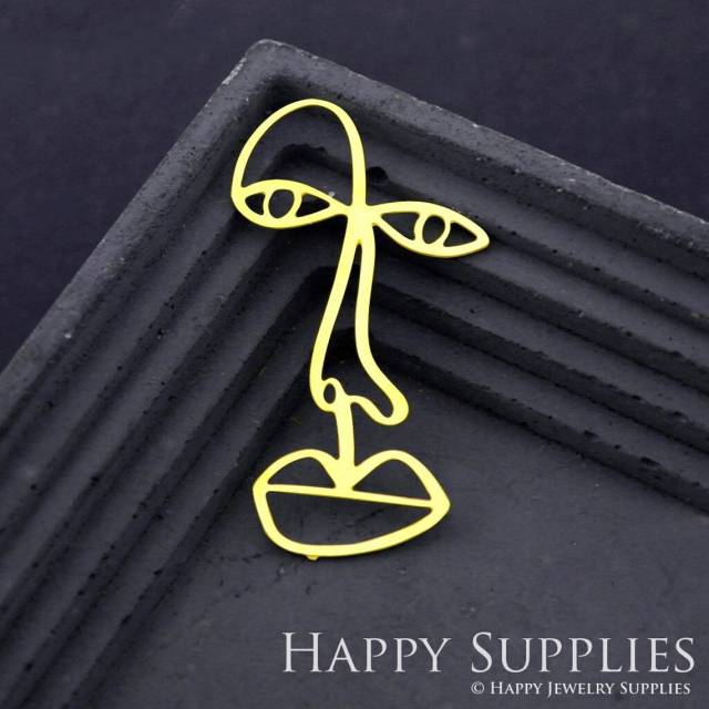 Brass Jewelry Charms, Face Raw Brass Earring Charms, Brass Jewelry Pendants, Raw Brass Jewelry Findings, Brass Pendants Jewelry Wholesale (RD1888)