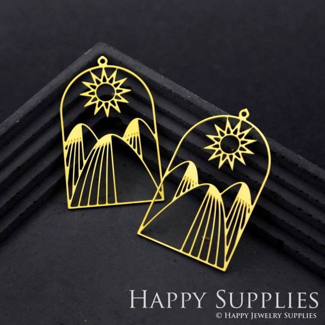 Brass Jewelry Charms, Semicircle Raw Brass Earring Charms, Brass Jewelry Pendants, Raw Brass Jewelry Findings, Brass Pendants Jewelry Wholesale (RD1899)