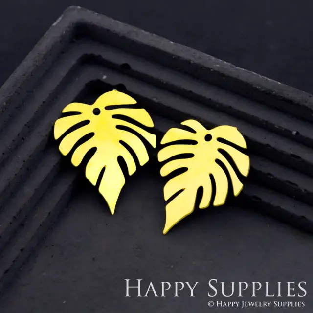 Brass Jewelry Charms, Monstera Leaf Raw Brass Earring Charms, Brass Jewelry Pendants, Raw Brass Jewelry Findings, Brass Pendants Jewelry Wholesale (RD1894)