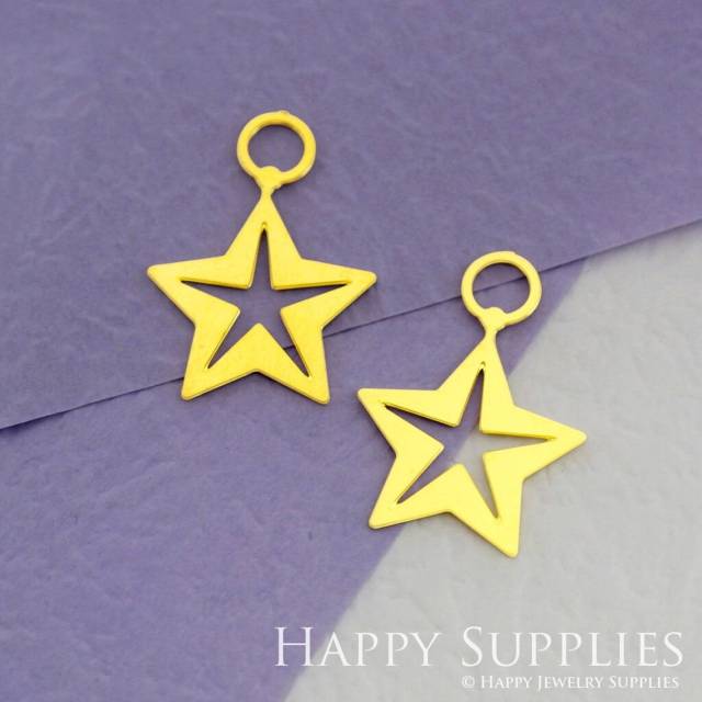 Brass Jewelry Charms, Star Geometry Raw Brass Earring Charms, Brass Jewelry Pendants, Raw Brass Jewelry Findings, Brass Pendants Jewelry Wholesale (RD1871)