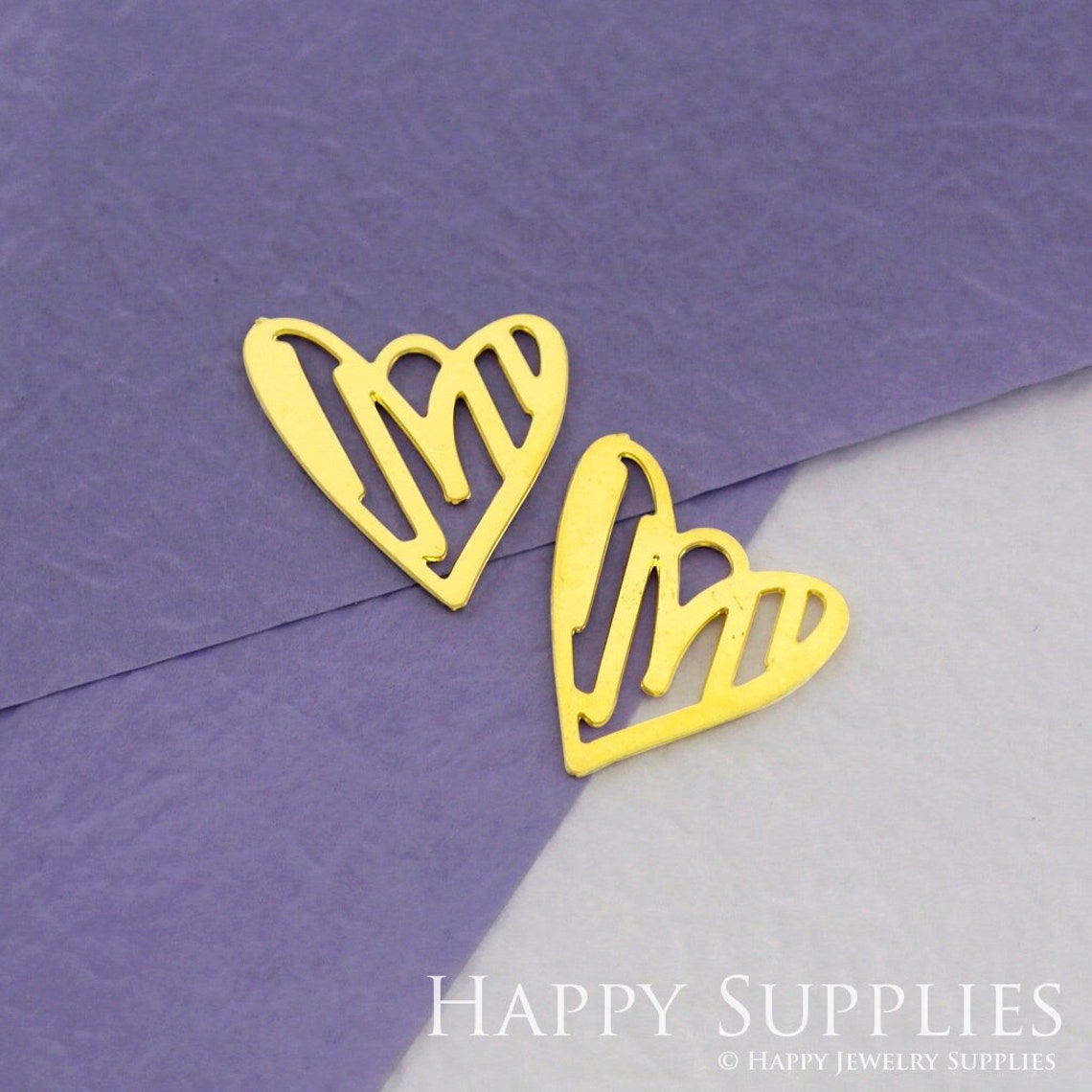 Brass Jewelry Charms, Love Raw Brass Earring Charms, Brass Jewelry Pendants, Raw Brass Jewelry Findings, Brass Pendants Jewelry Wholesale (RD1878)