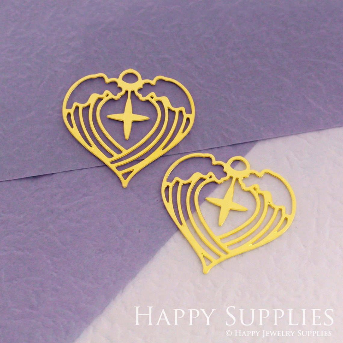 Brass Jewelry Charms, Love Raw Brass Earring Charms, Brass Jewelry Pendants, Raw Brass Jewelry Findings, Brass Pendants Jewelry Wholesale (RD1882)