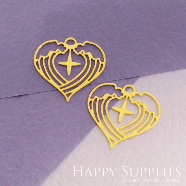 Brass Jewelry Charms, Love Raw Brass Earring Charms, Brass Jewelry Pendants, Raw Brass Jewelry Findings, Brass Pendants Jewelry Wholesale (RD1882)
