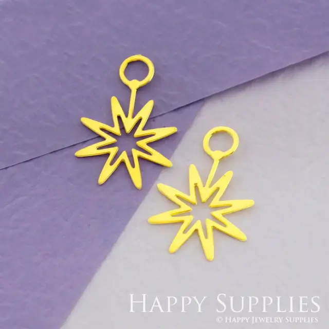 Brass Jewelry Charms, Star Geometry Raw Brass Earring Charms, Brass Jewelry Pendants, Raw Brass Jewelry Findings, Brass Pendants Jewelry Wholesale (RD1881)