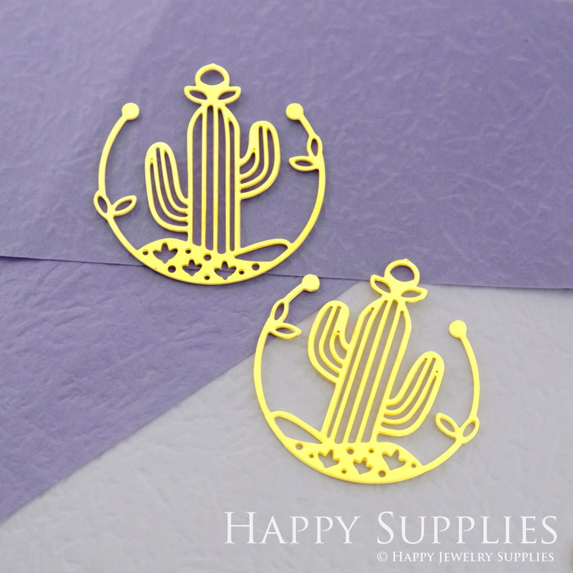 Brass Jewelry Charms, Cactus Raw Brass Earring Charms, Brass Jewelry Pendants, Raw Brass Jewelry Findings, Brass Pendants Jewelry Wholesale (RD1883)