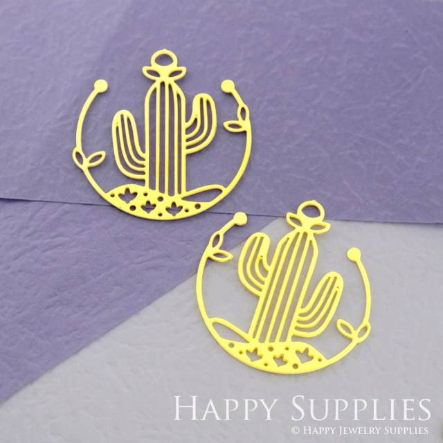 Brass Jewelry Charms, Cactus Raw Brass Earring Charms, Brass Jewelry Pendants, Raw Brass Jewelry Findings, Brass Pendants Jewelry Wholesale (RD1883)