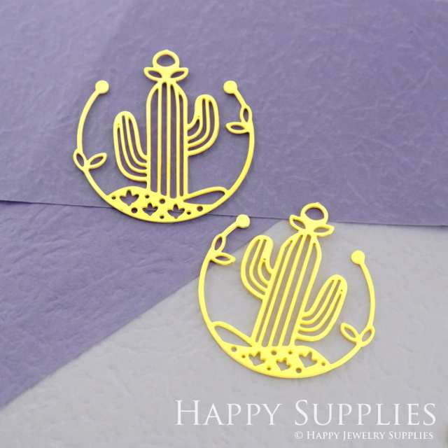 Brass Jewelry Charms, Cactus Raw Brass Earring Charms, Brass Jewelry Pendants, Raw Brass Jewelry Findings, Brass Pendants Jewelry Wholesale (RD1883)