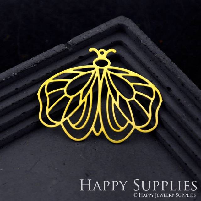 Brass Jewelry Charms, Geometric Moth Raw Brass Earring Charms, Brass Jewelry Pendants, Raw Brass Jewelry Findings, Brass Pendants Jewelry Wholesale (RD1885)