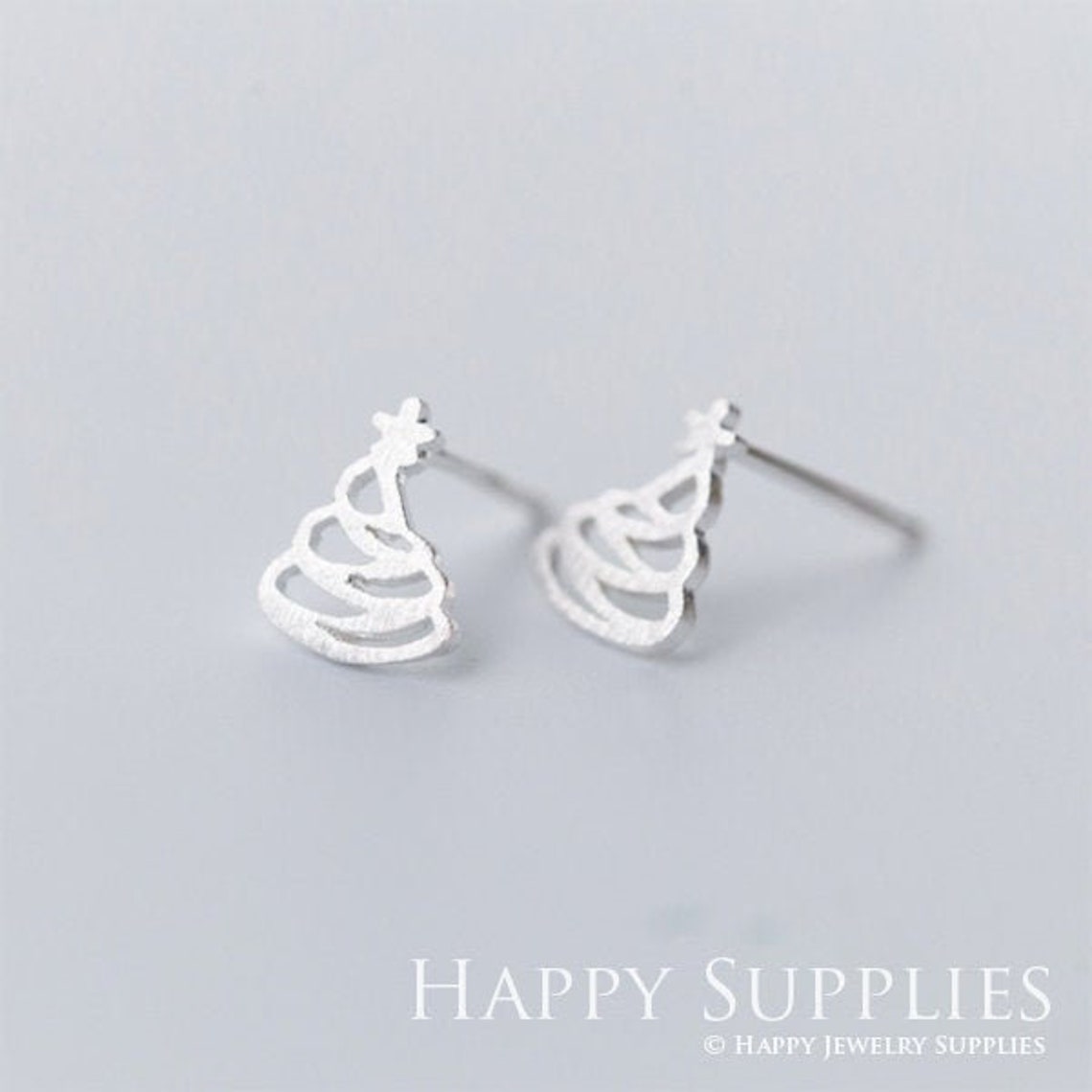1 Pair Sterling Silver Christmas Tree Star Stud Earring / Christmas Jewelry / Christmas Stud Earring / Everyday Jewelry /Gift For Her(YER003)