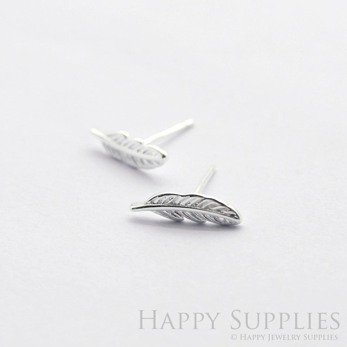 Stud Earrings,Sterling Silver Stud Earrings,Tiny Stud Earrings,Minimalist Earrings,Earrings Studs,Earring Findings,Feather Earrings(YER017)