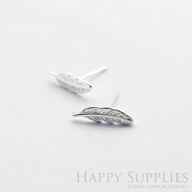 Stud Earrings,Sterling Silver Stud Earrings,Tiny Stud Earrings,Minimalist Earrings,Earrings Studs,Earring Findings,Feather Earrings(ZE344)