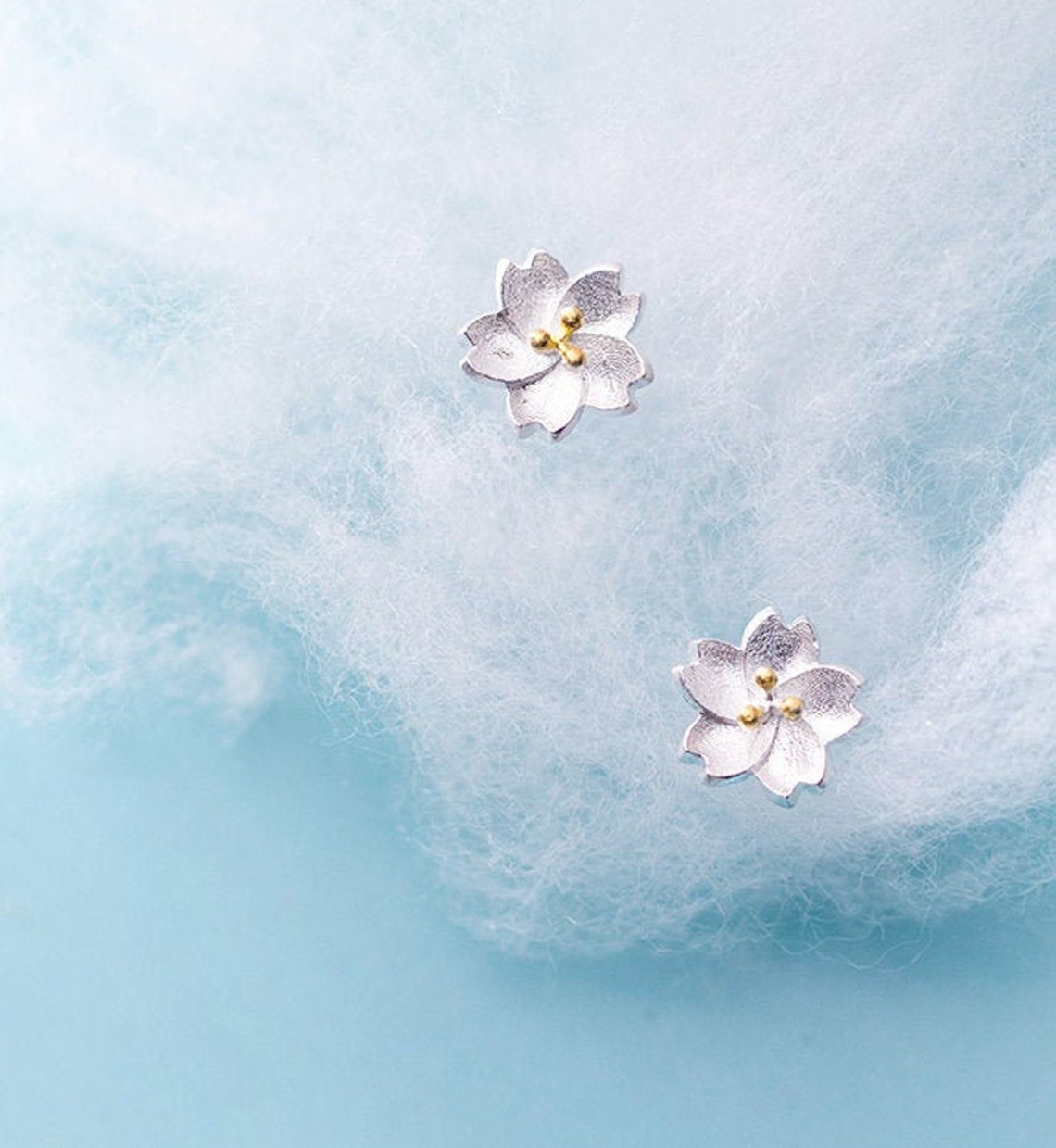 Stud Earrings,Sterling Silver Stud Earrings,Tiny Stud Earrings,Minimalist Earrings,Earrings Studs,Earring Findings, Flower Earrings (YER058)