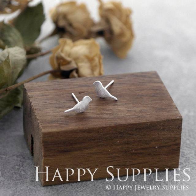 1 Pair Sterling Silver Bird Stud Earring / Geometry Jewelry / Everyday Jewelry / Perfect Gift For Her (ZE229)