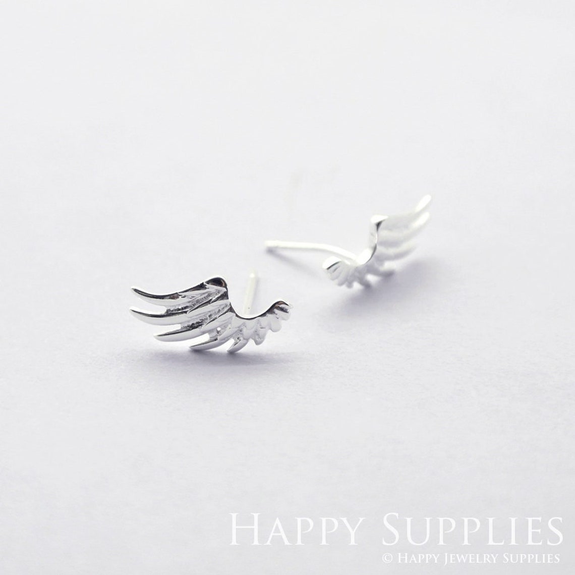Stud Earrings,Sterling Silver Stud Earrings,Tiny Stud Earrings,Minimalist Earrings,Earrings Studs,Earring Findings,Wing Earrings(YER037)