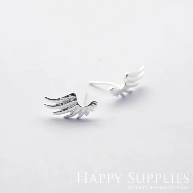 Stud Earrings,Sterling Silver Stud Earrings,Tiny Stud Earrings,Minimalist Earrings,Earrings Studs,Earring Findings,Wing Earrings(ZE315)