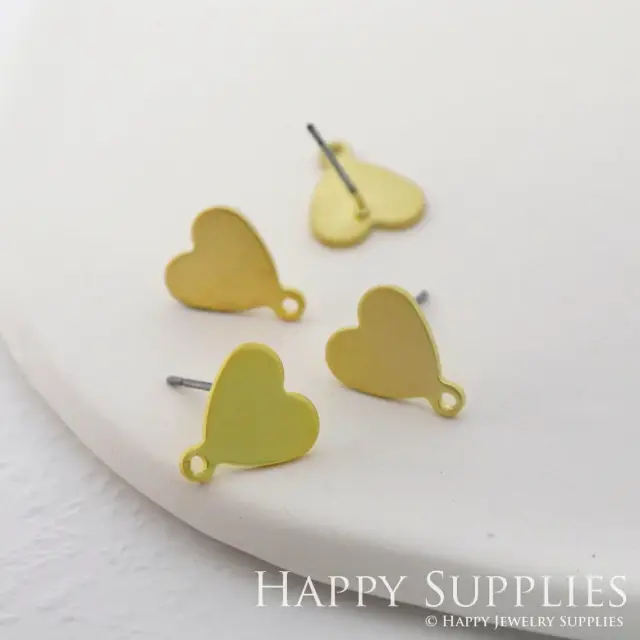 Alloy Love Earring Stud - Matt Gold Plated Love Stud Earrings, Love Earring Studs/Posts,Alloy Love Earrings,Jewelry Supplies (KE004)