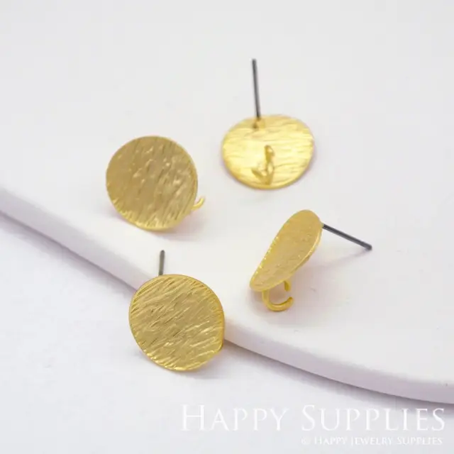 Alloy Circle Earring Stud - Matt Gold Plated Circle Stud Earrings, Circle Earring Studs/Posts,Alloy Circle Earrings,Jewelry Supplies (KE007)