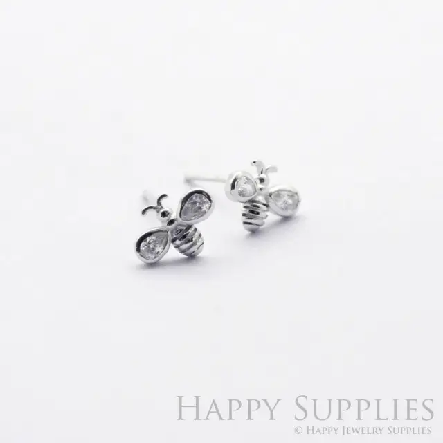 Stud Earrings,Sterling Silver Stud Earrings,Tiny Stud Earrings,Minimalist Earrings,Earrings Studs,Earring Findings, Bee Earrings(ZE391)