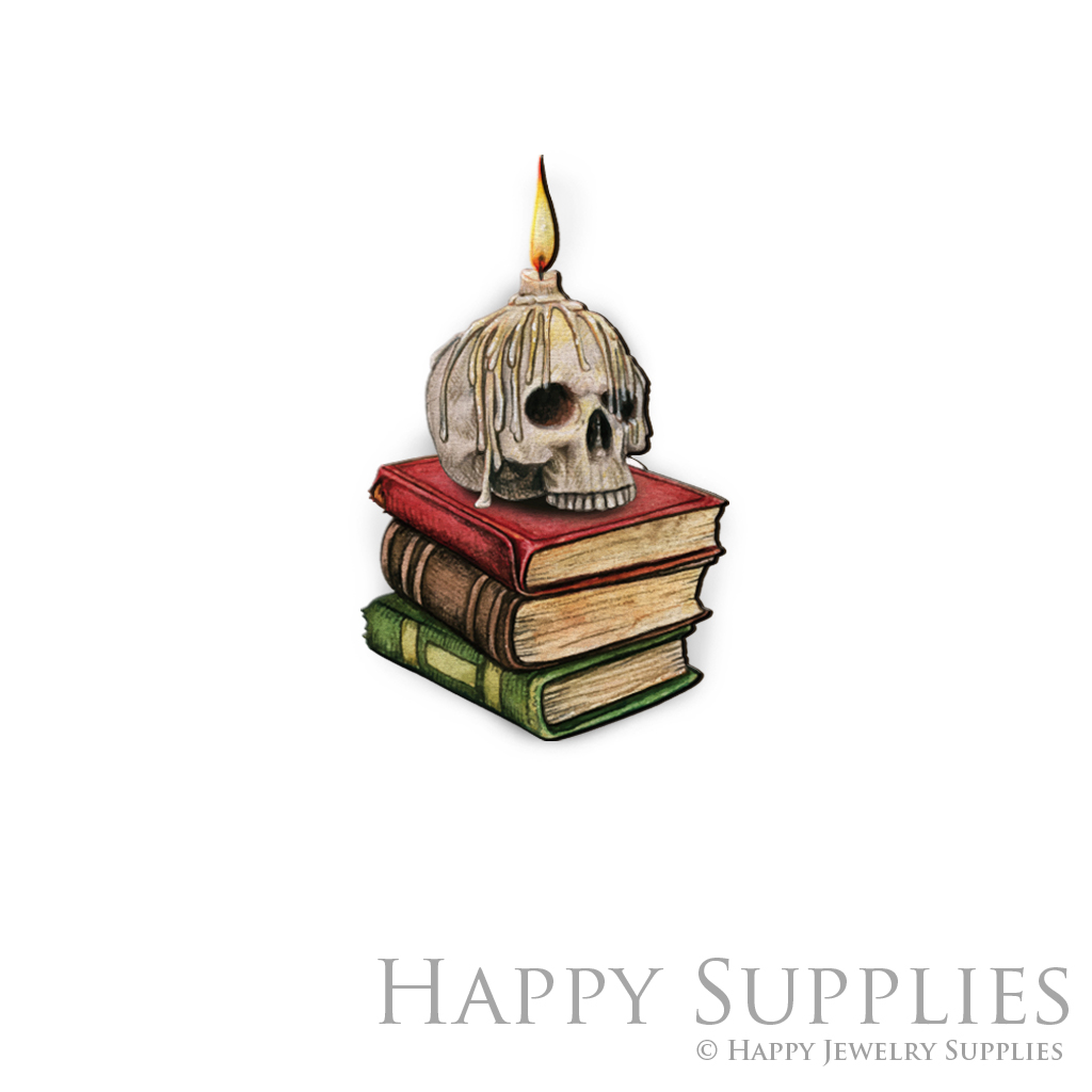 Handmade Jewelry Making Supplies Beads Cut Wooden Charm Skull For DIY Necklace Earring Brooch (CW696)