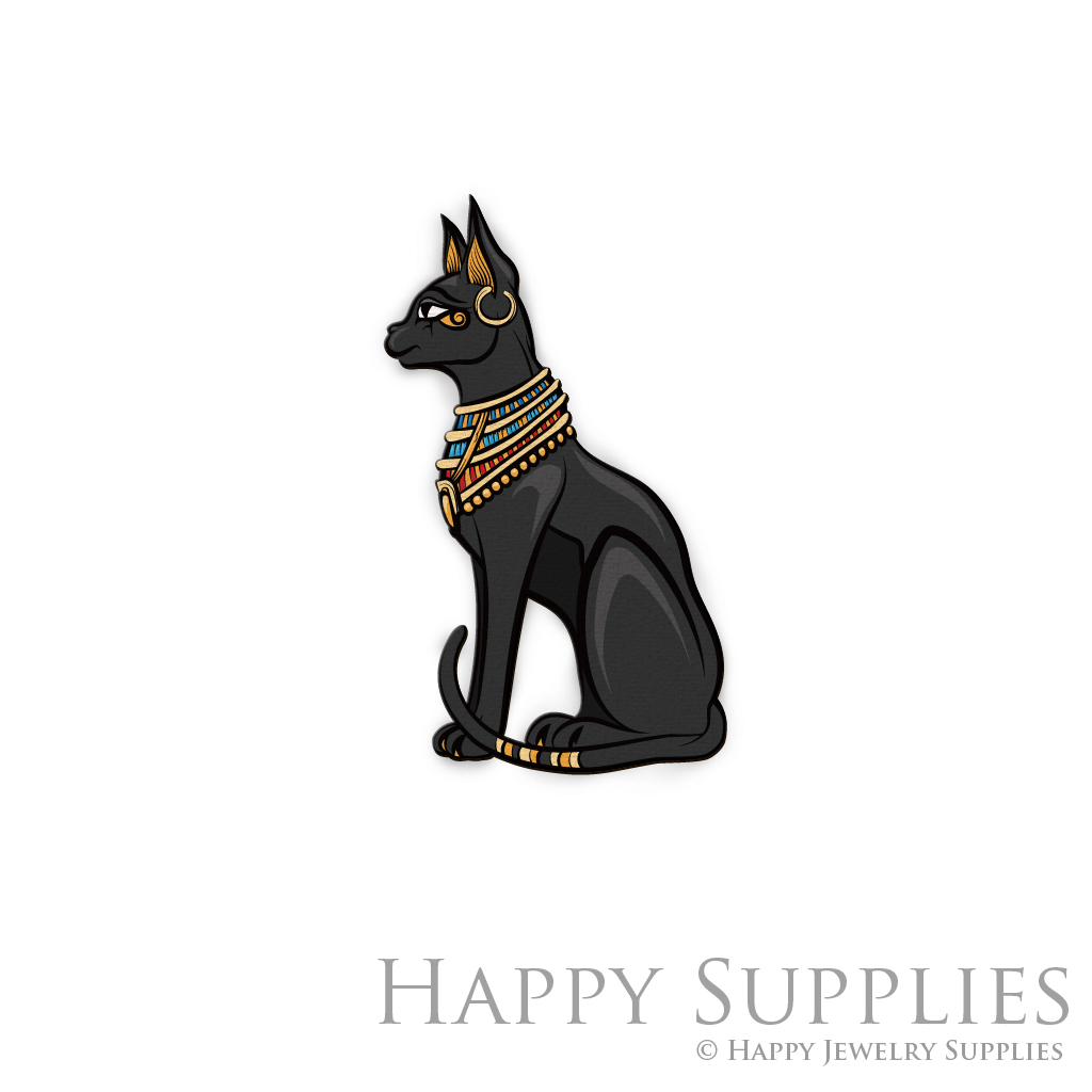 Handmade Jewelry Making Supplies Beads Cut Wooden Charm Egyptian Cat For DIY Necklace Earring Brooch (CW344)