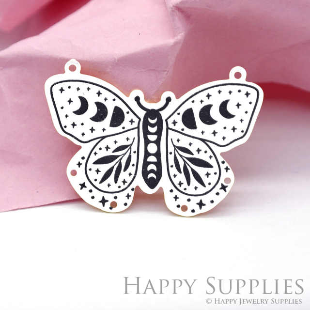 Making Jewelry Findings Stainless Steel Bead Metal Pendant Cut Engraved Butterfly Moon Phases Charms For DIY Necklace Earrings(ESD009)