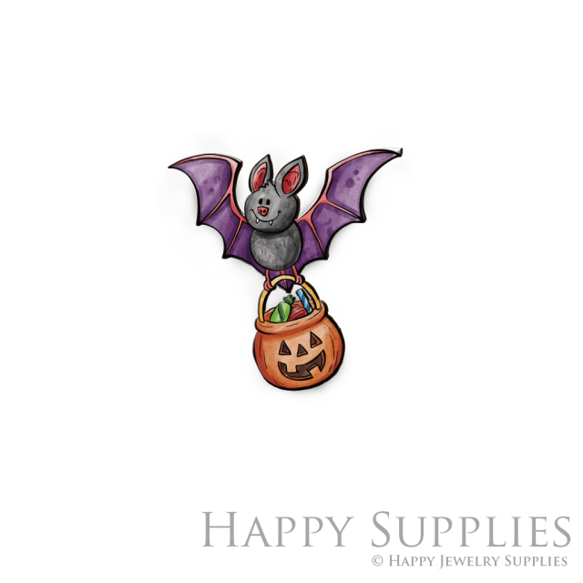 Handmade Jewelry Making Supplies Beads Cut Wooden Charm Bat For DIY Necklace Earring Brooch (CW595)