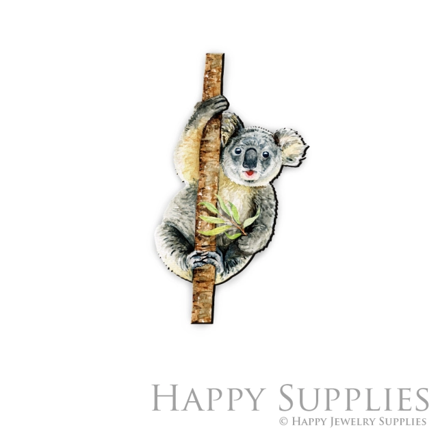 Handmade Jewelry Making Supplies Beads Cut Wooden Charm Koala For DIY Necklace Earring Brooch (CW471)