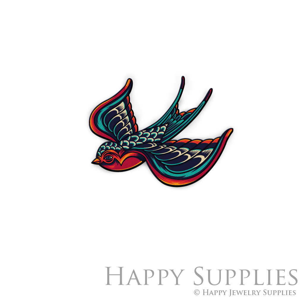 Handmade Jewelry Making Supplies Beads Cut Wooden Charm Swallow For DIY Necklace Earring Brooch (CW487)