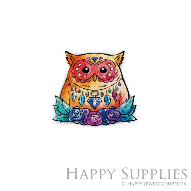 Handmade Jewelry Making Supplies Beads Cut Wooden Charm Owl For DIY Necklace Earring Brooch (CW473)