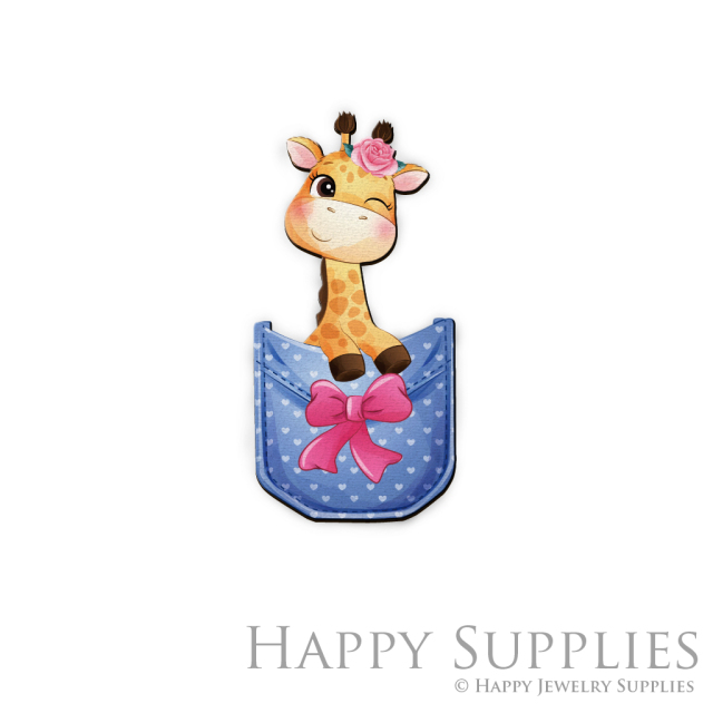 Handmade Jewelry Making Supplies Beads Cut Wooden Charm Giraffe For DIY Necklace Earring Brooch (CW320)
