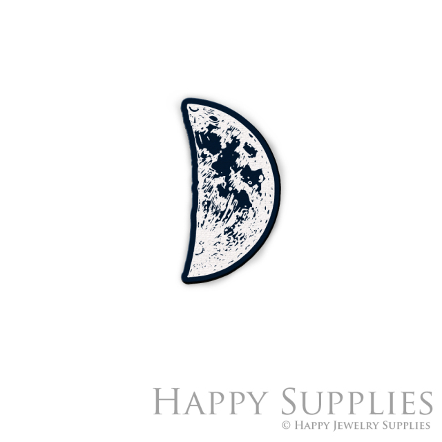 Handmade Jewelry Making Supplies Beads Cut Wooden Charm Moon For DIY Necklace Earring Brooch (CW489-D)