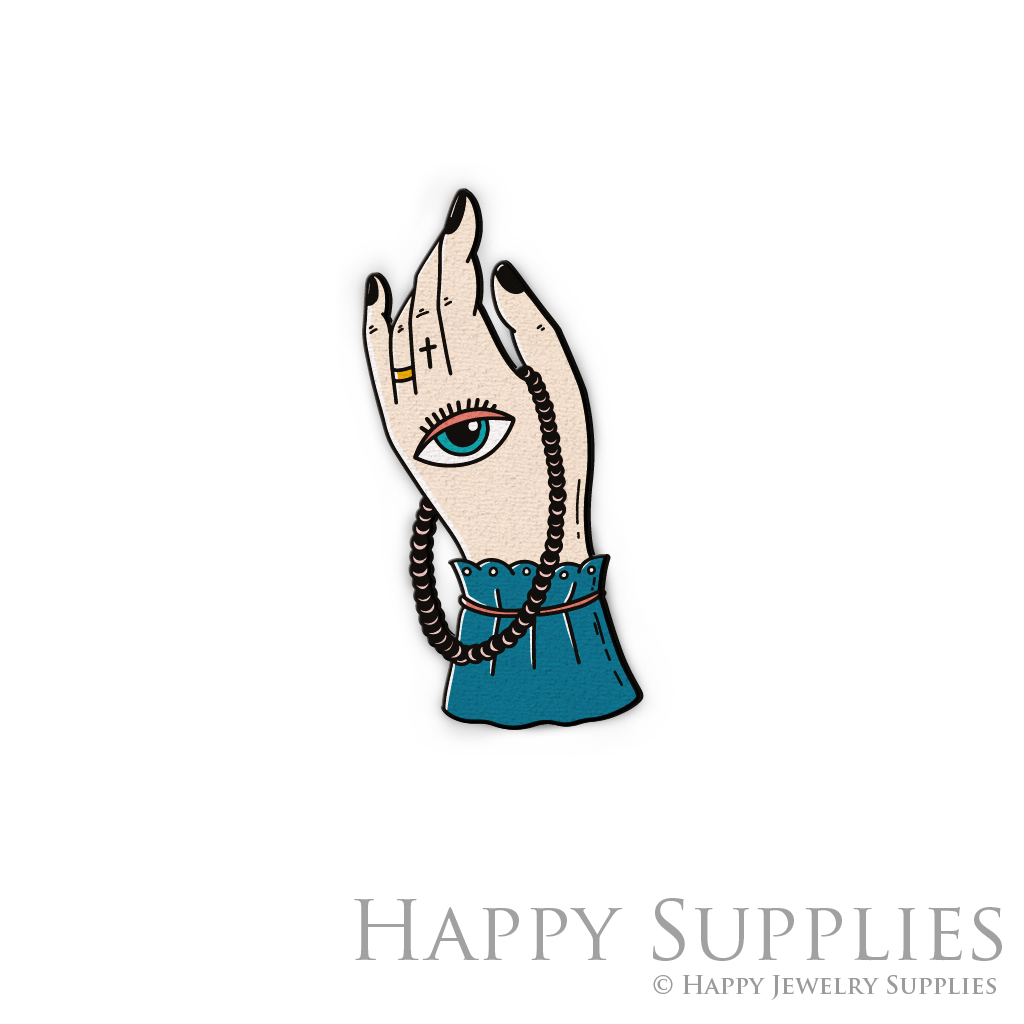Handmade Jewelry Making Supplies Beads Cut Wooden Charm Hand Eye For DIY Necklace Earring Brooch (CW477)