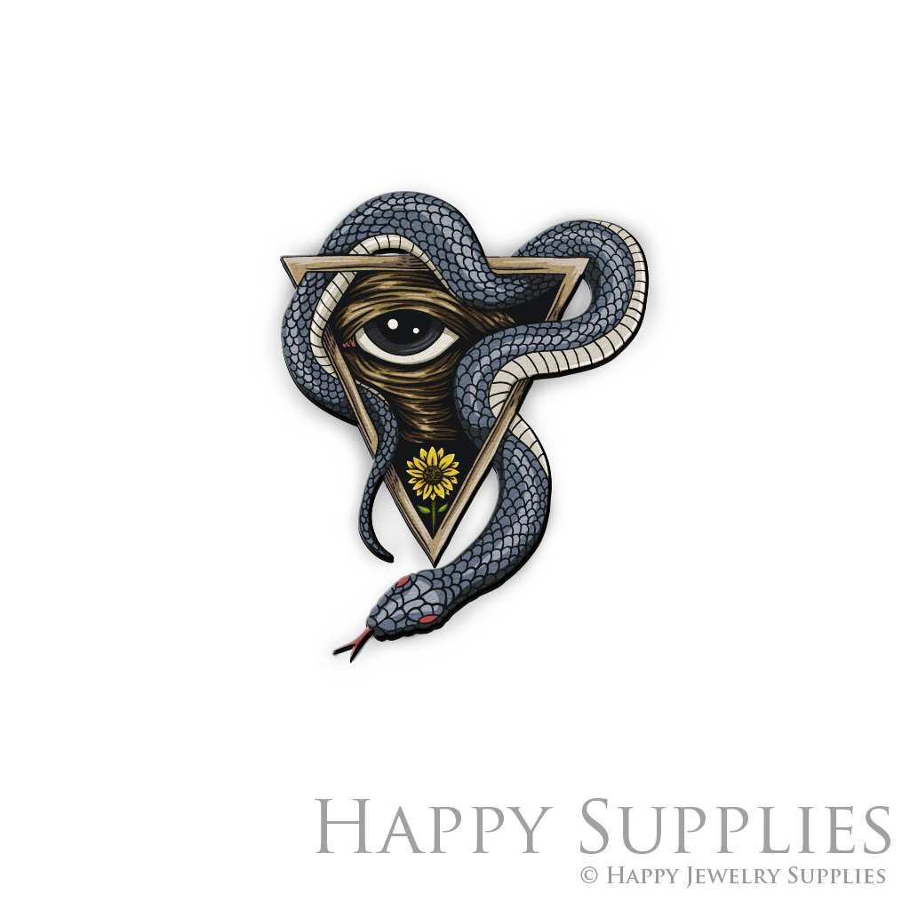 Handmade Jewelry Making Supplies Beads Cut Wooden Charm Snake Eye For DIY Necklace Earring Brooch (CW464)