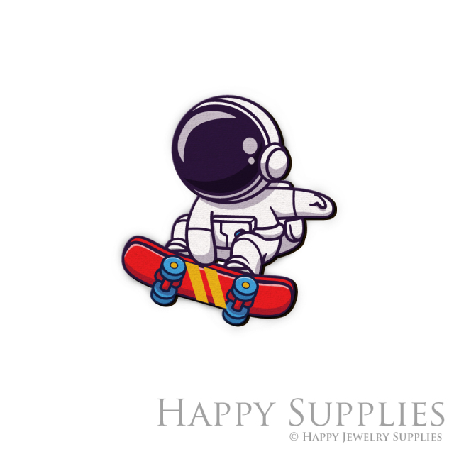 Handmade Jewelry Making Supplies Beads Cut Wooden Charm Astronaut For DIY Necklace Earring Brooch (CW315)