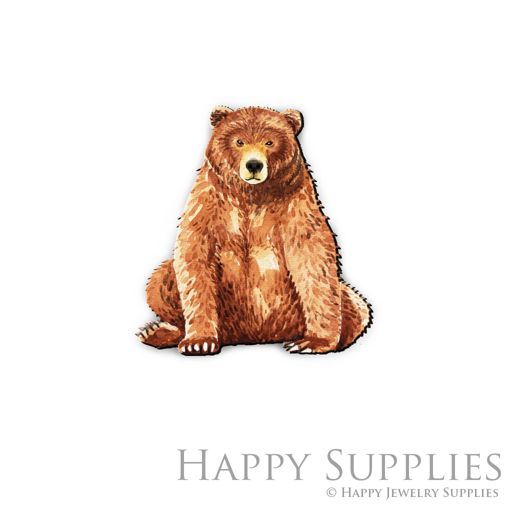 Handmade Jewelry Making Supplies Beads Cut Wooden Charm Bear For DIY Necklace Earring Brooch (CW469)
