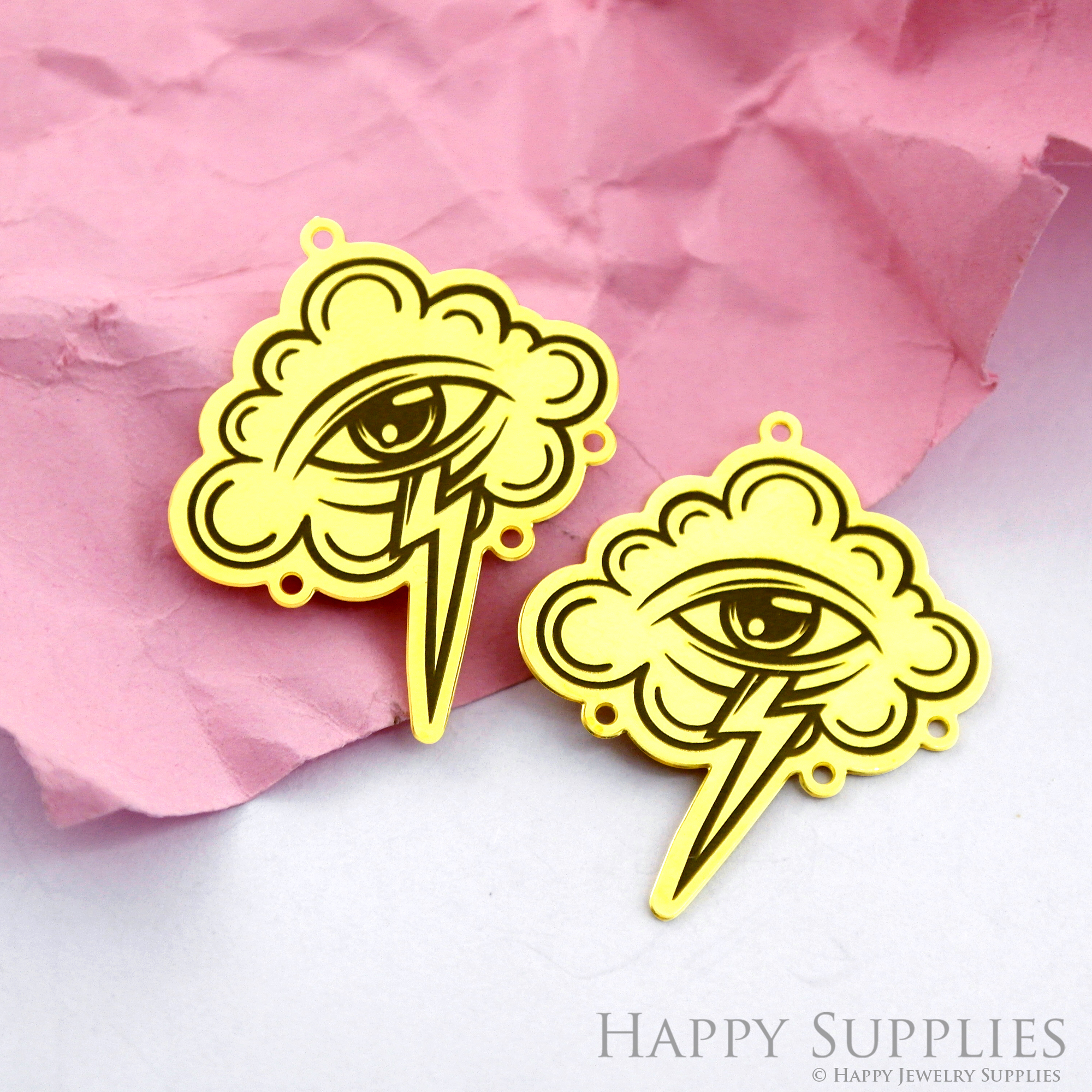 Making Jewelry Findings Raw Brass Bead Pendant Laser Cut Engraved Black Cloud Charm For DIY Necklace Earrings(ERD147)