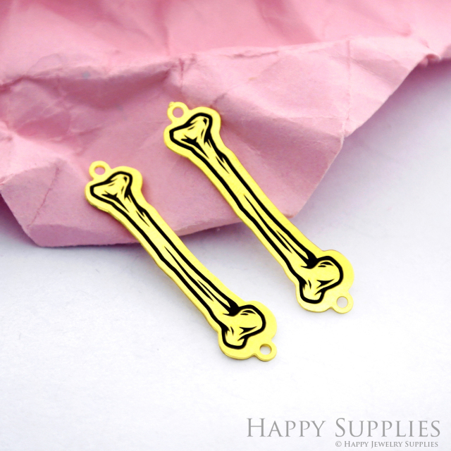 Making Jewelry Findings Stainless Steel Bead Metal Pendant Laser Cut Engraved Black Bone Charms For DIY Necklace Earrings (ESD163)