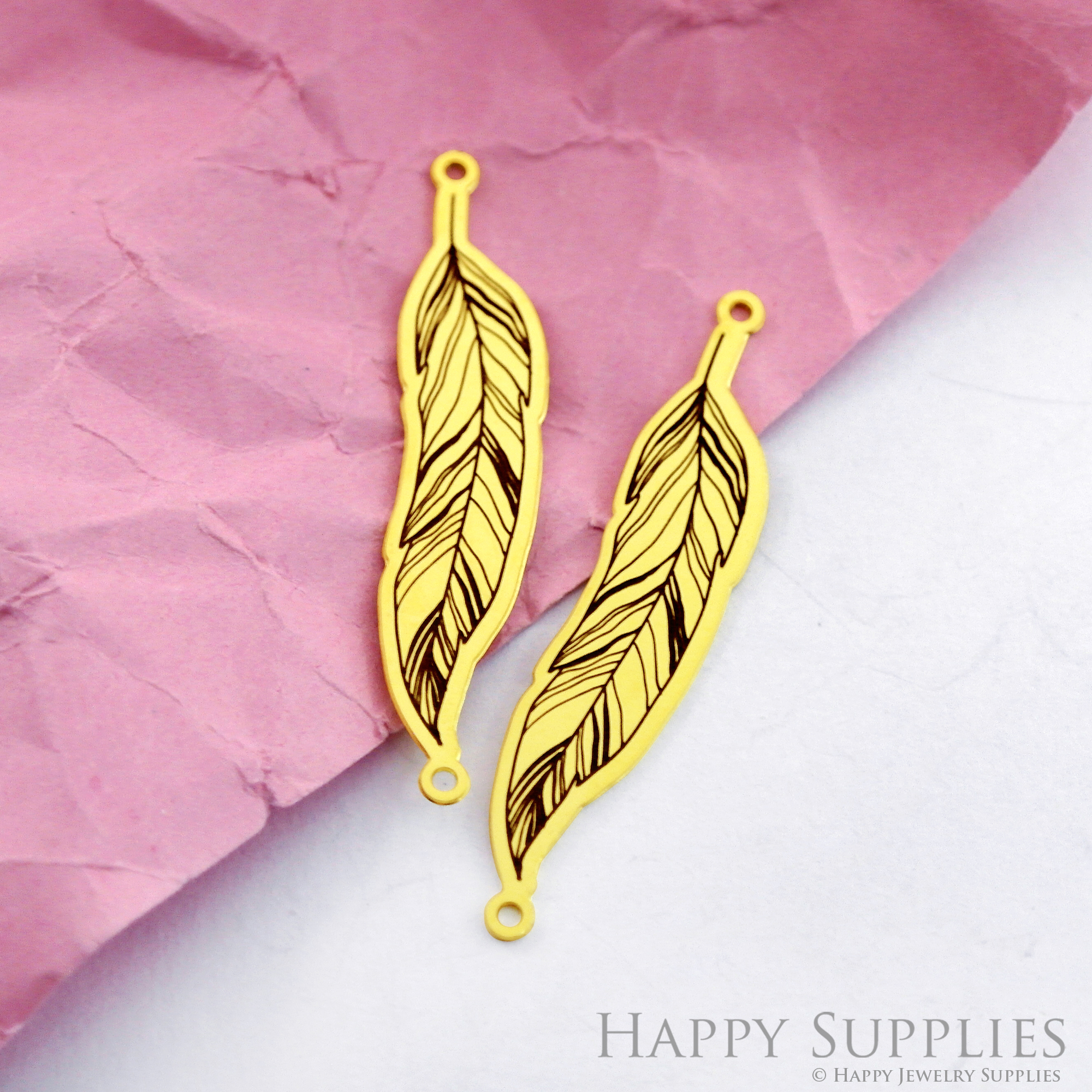 Making Jewelry Findings Stainless Steel Bead Metal Pendant Laser Cut Engraved Black Leaf Charms For DIY Necklace Earrings (ESD134)