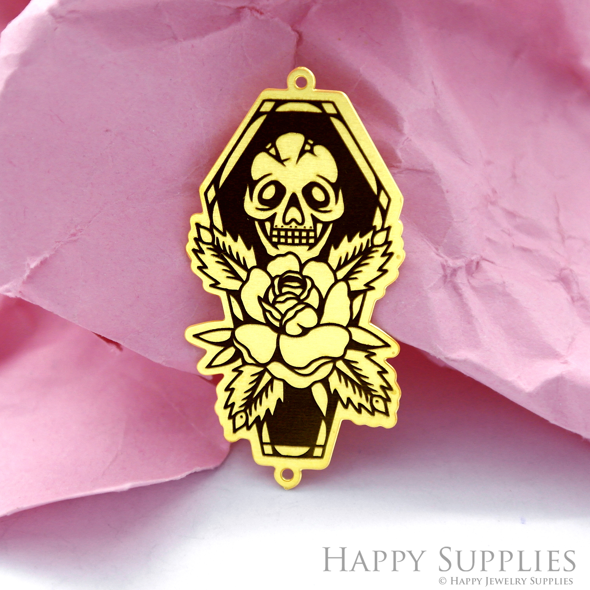 Making Jewelry Findings Raw Brass Bead Pendant Laser Cut Engraved Black Geometry Charm For DIY Necklace Earrings(ERD118)