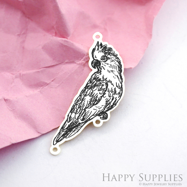 Making Jewelry Findings Raw Brass Bead Pendant Laser Cut Engraved Black Bird Charm For DIY Necklace Earrings(ERD119)