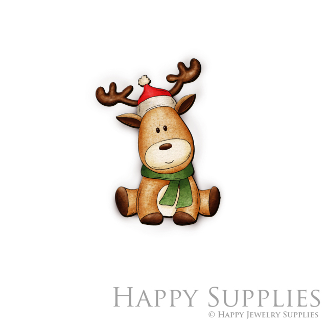 Handmade Jewelry Making Supplies Beads Cut Wooden Charm Deer For DIY Necklace Earring Brooch (CW447)